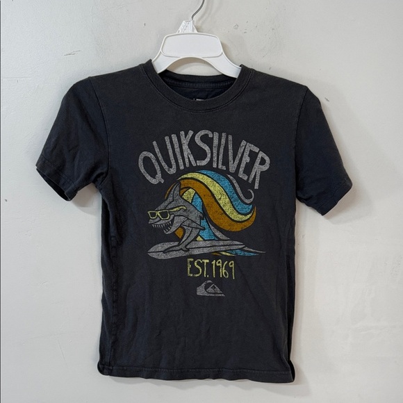 Quiksilver Kids Black Tee with Colorful Shark Graphic - Picture 1 of 2